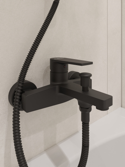 Смеситель для ванны с душем STWORKI Берген S21100BK матовый черный
