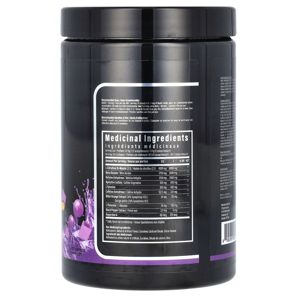 TC Nutrition, Batch 27, клинически дозированная добавка для приема перед тренировкой, со вкусом жевательной резинки и винограда, 350 г (12,35 унции)