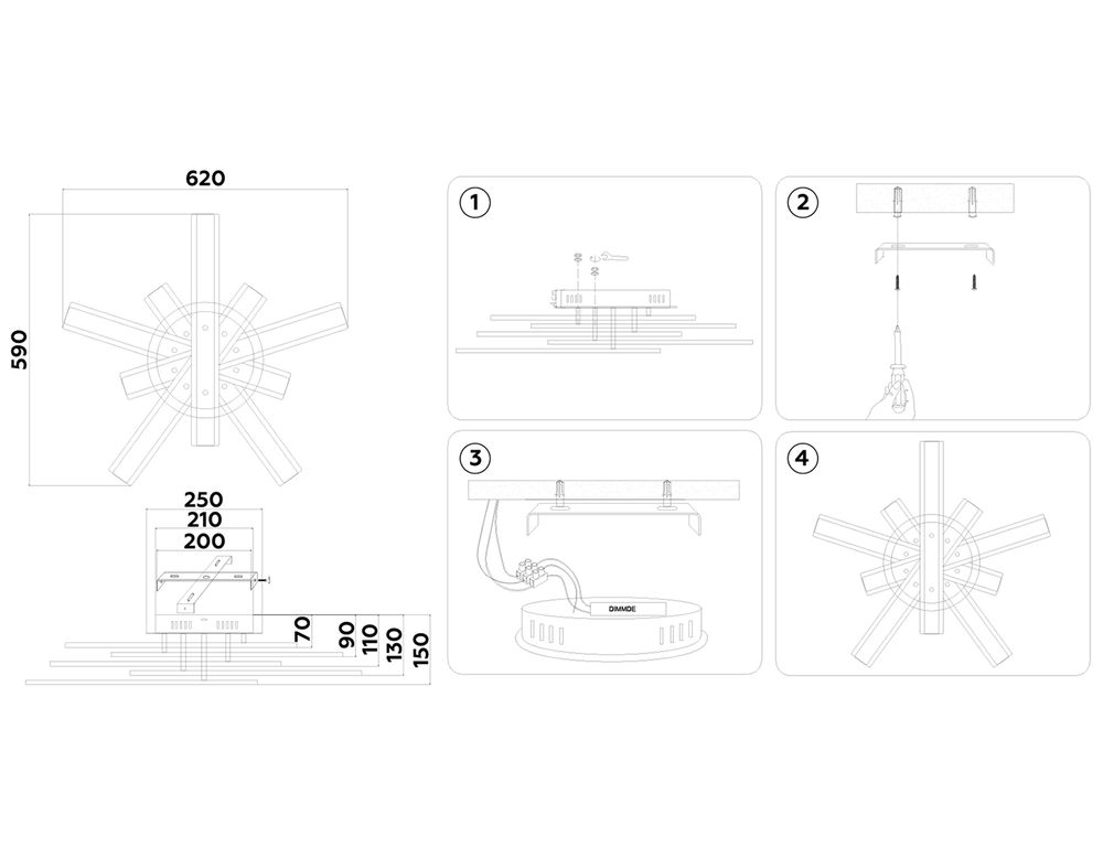 Ambrella Настенно-потолочный светодиодный светильник с пультом Original FA8906