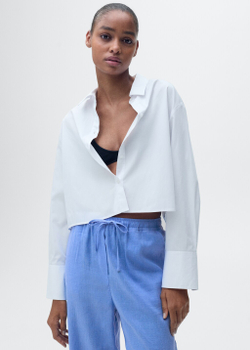 Прямые брюки с хлопком и льном