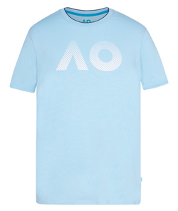 Мужская теннисная футболка Australian Open T-Shirt AO Textured Logo - light blue