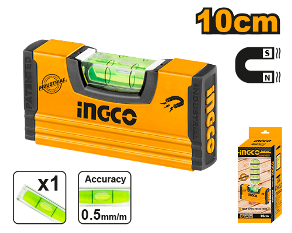 Уровень пузырьковый 100 мм INDUSTRIAL