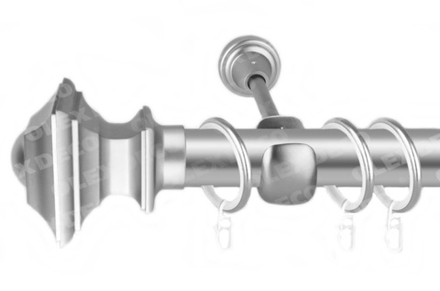 Карниз кованый для штор Верди d25 однорядный, цвет хром матовый