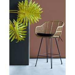 Полубарный стул Vetle Bent, светлый ротанг