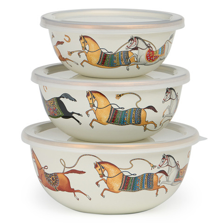 НАБОР МИСОК LEFARD ЭМАЛИРОВАН. С ПЛАСТИК.КРЫШКАМИ, СЕРИЯ PASSAGE, 6ПР. 14/16/18СМ, 0,6/0,9/1,3Л