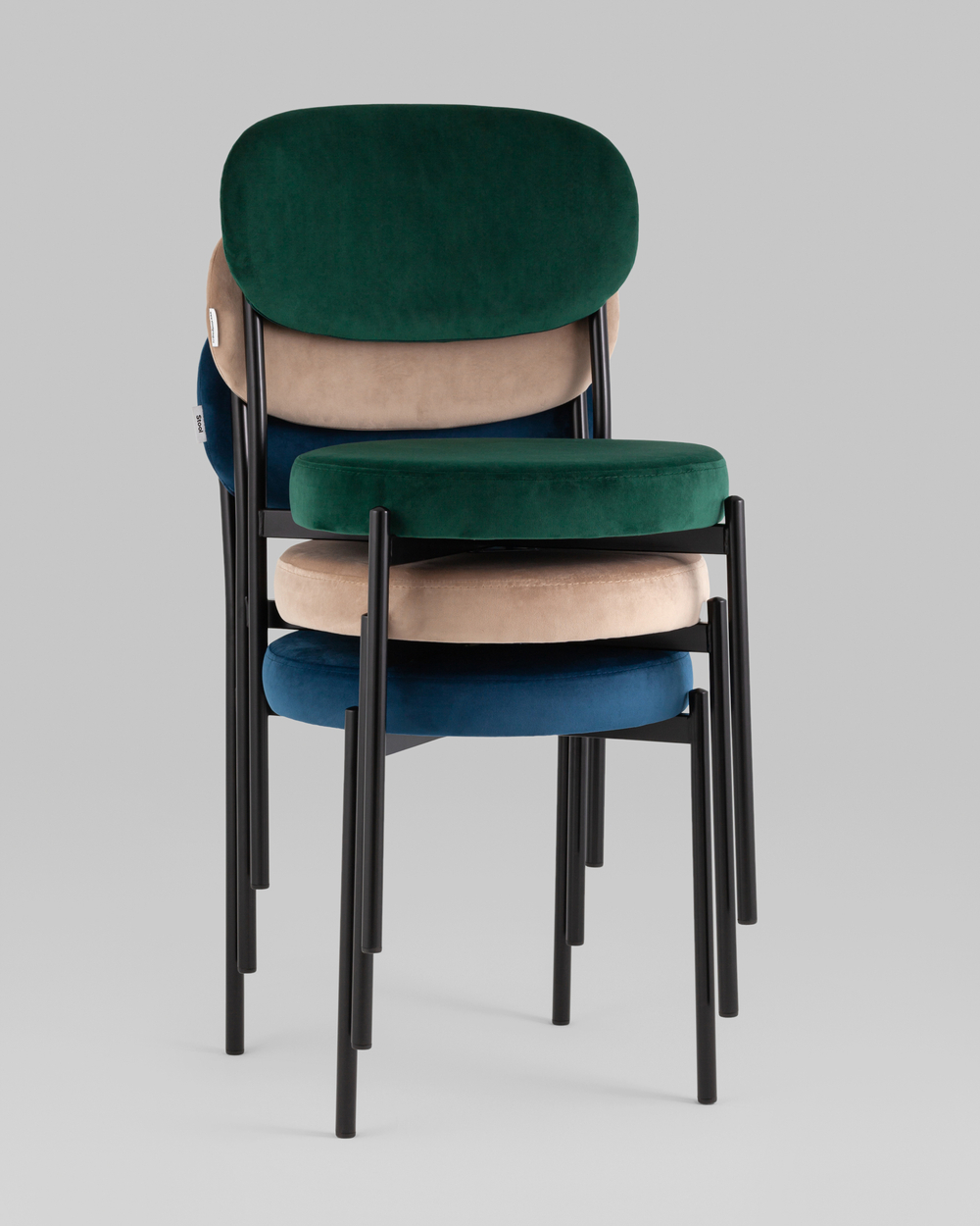 Стул Бриф SN велюр серый каркас светло-серый муар