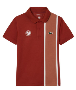 Футболка для мальчика теннисная Lacoste Kid's Roland-Garros Мяч Kids Edition Shirt - brown/light brown
