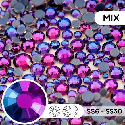 Набор страз горячей фиксации “Purple Velvet” (микс размеров SS6–SS30)