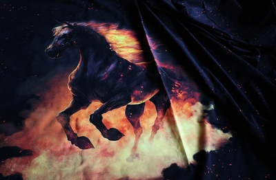 ОГНЕННЫЙ КОНЬ - Кулирка с лайкрой, компакт пенье (ДЖ66 Маша) (к2 высота 65см, обрезан сверху)