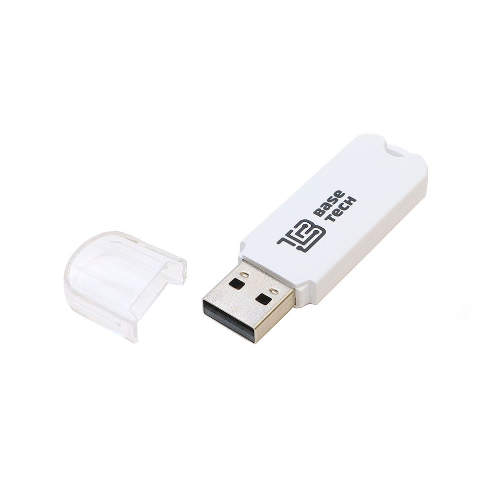 Флешка BaseTech BS2 16Гб, USB-A 2.0, белый (BS2-16GB-WH)