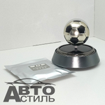 Ароматизатор-игрушка -на торпеду- МЯЧ ФУТБОЛЬНЫЙ - солн батар (жидк)- YC-36SL Silver