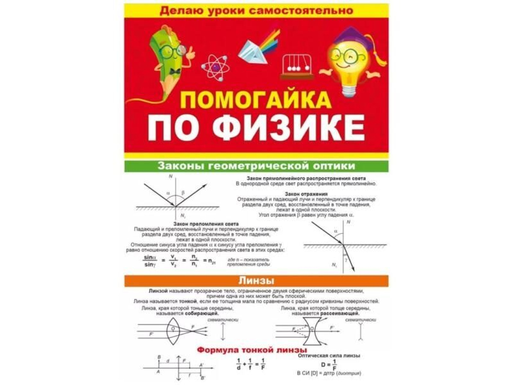 Обучающая карточка 87.812 Буклет "Помогайка по физике" И 46070