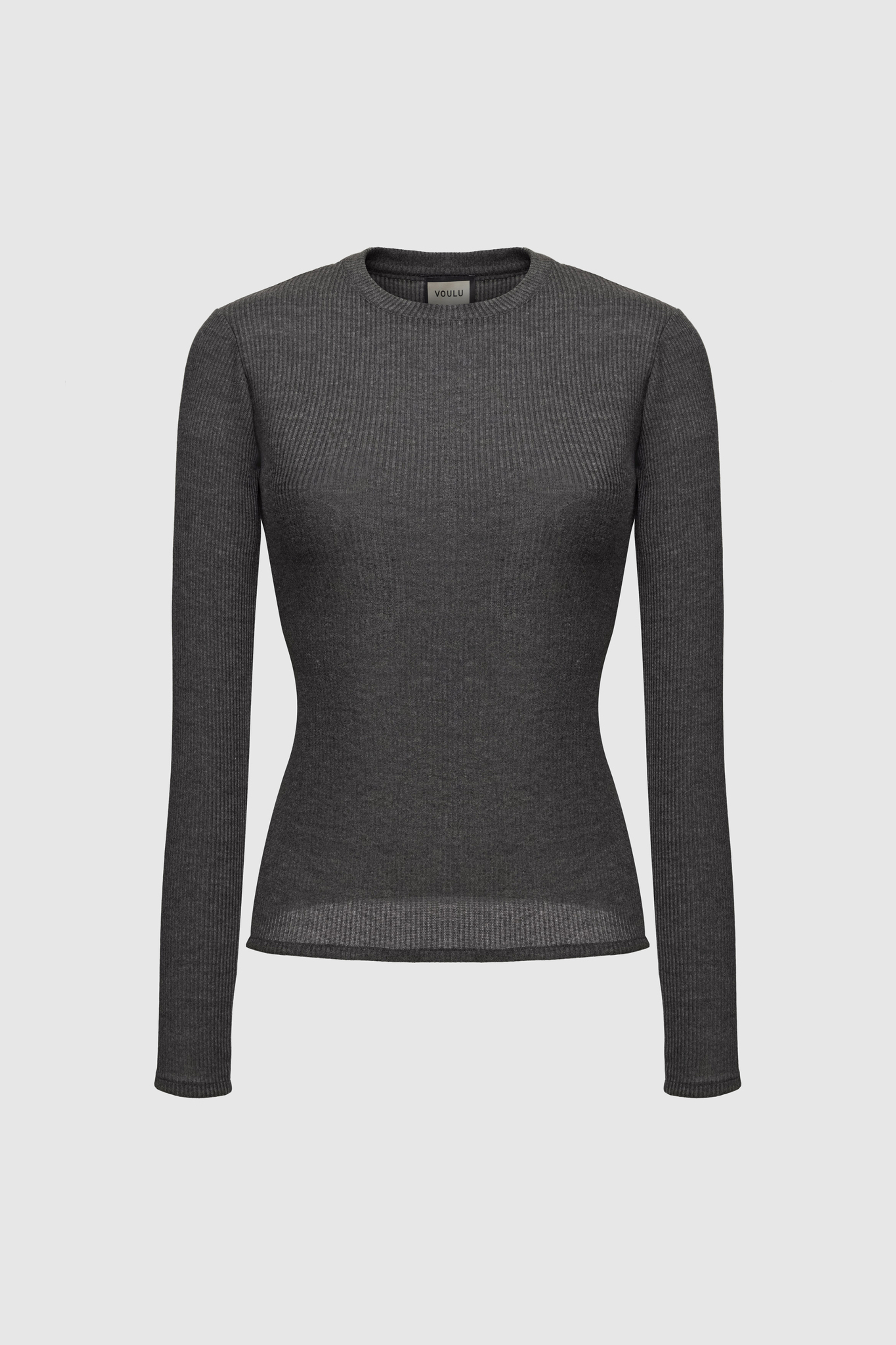 Лонгслив серый в рубчик