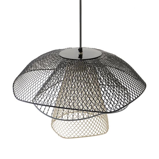 Светильник подвесной vinger, D48х30 см, черный/серый/белый