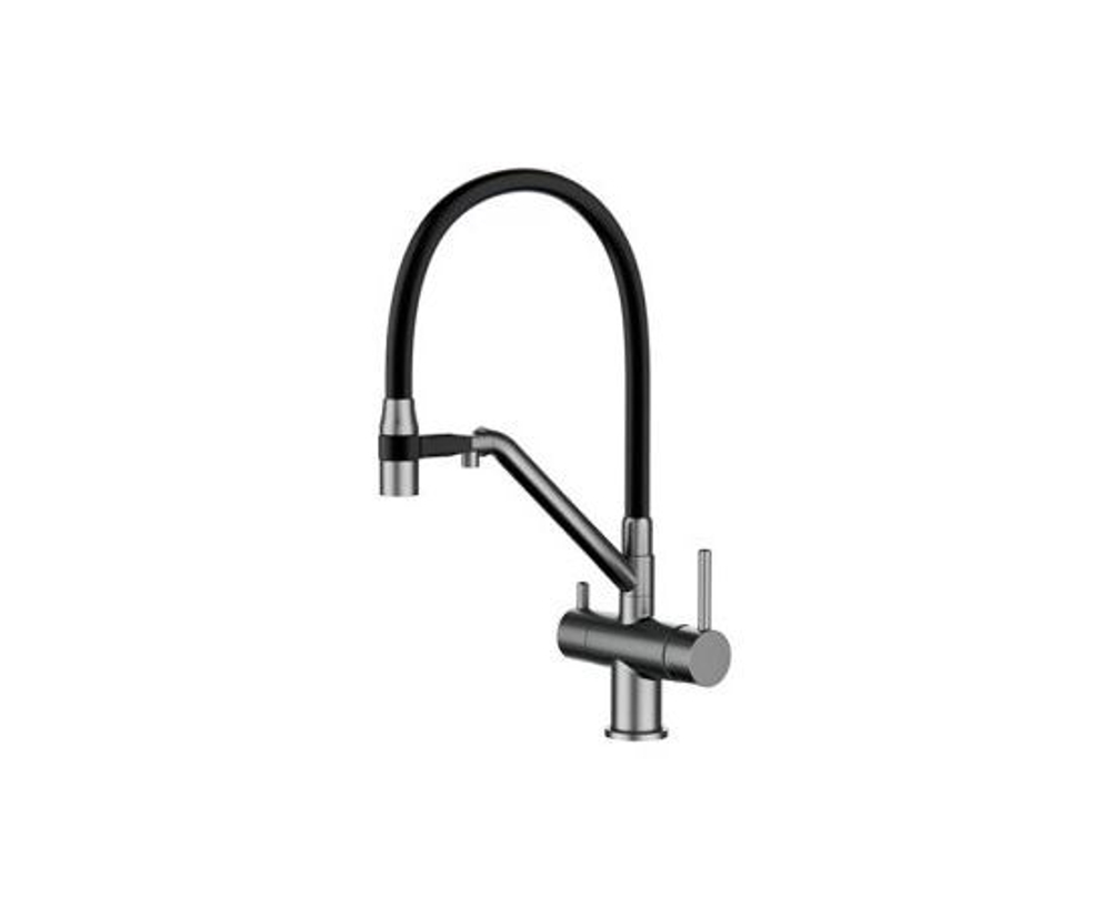 Смеситель для кухни  GAPPO G4398-89, черный/оружейная сталь