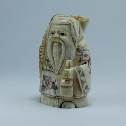 Нэцкэ Фукурокудзю с тыквой-горлянкой и кисетом