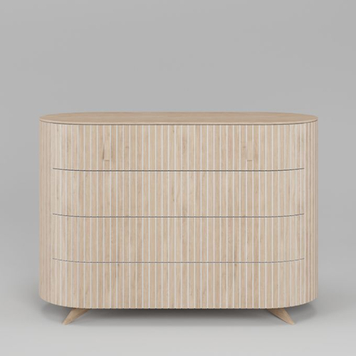 Комод 4 ящика Эклипс (беленый дуб), 126x87x54 см