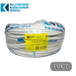 Электрический провод ПВС 2 x 1.5 мм, ККЗ, цвет белый, 10 метров