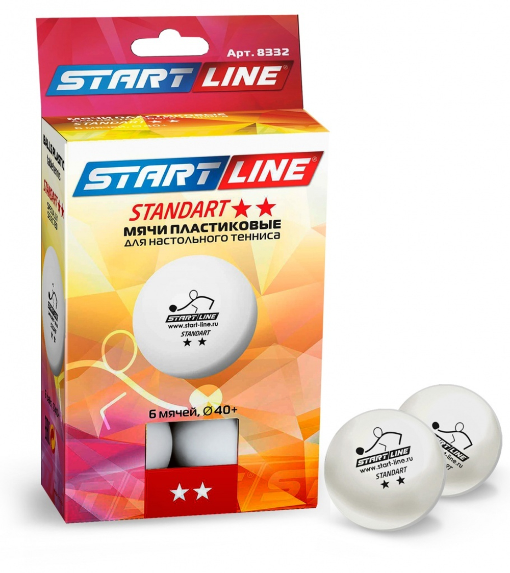 Мячи Start Line Standart 2* белый (6шт).