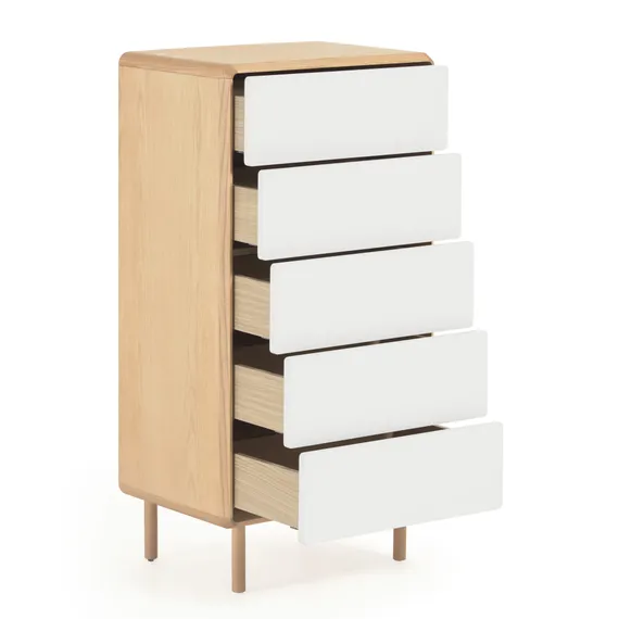 Комод Anielle из массива и шпона ясеня с тремя ящиками 60 x 117 см