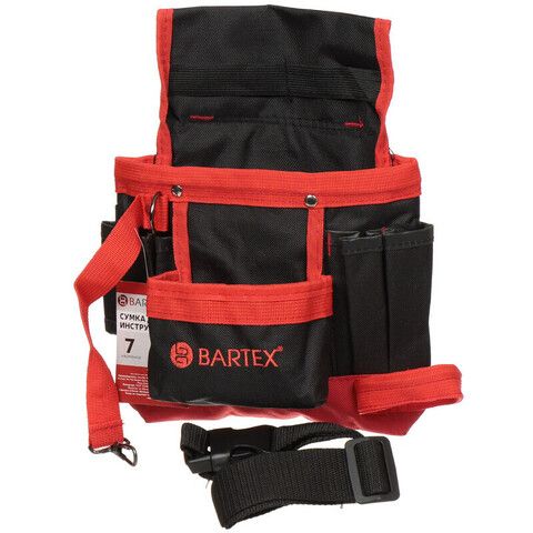 Сумка-пояс для инструм, текстиль, Bartex, пласт.замок, 7 карманов, шт