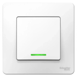 BLANCA С/У 1-клавишный ПЕРЕКЛЮЧАТЕЛЬ (сх.6) с подсв., 10А, 250В, БЕЛЫЙ