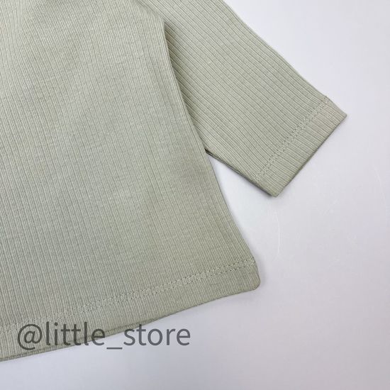 Лонгслив хлопковый "Смешные зайки" темно-оливковый