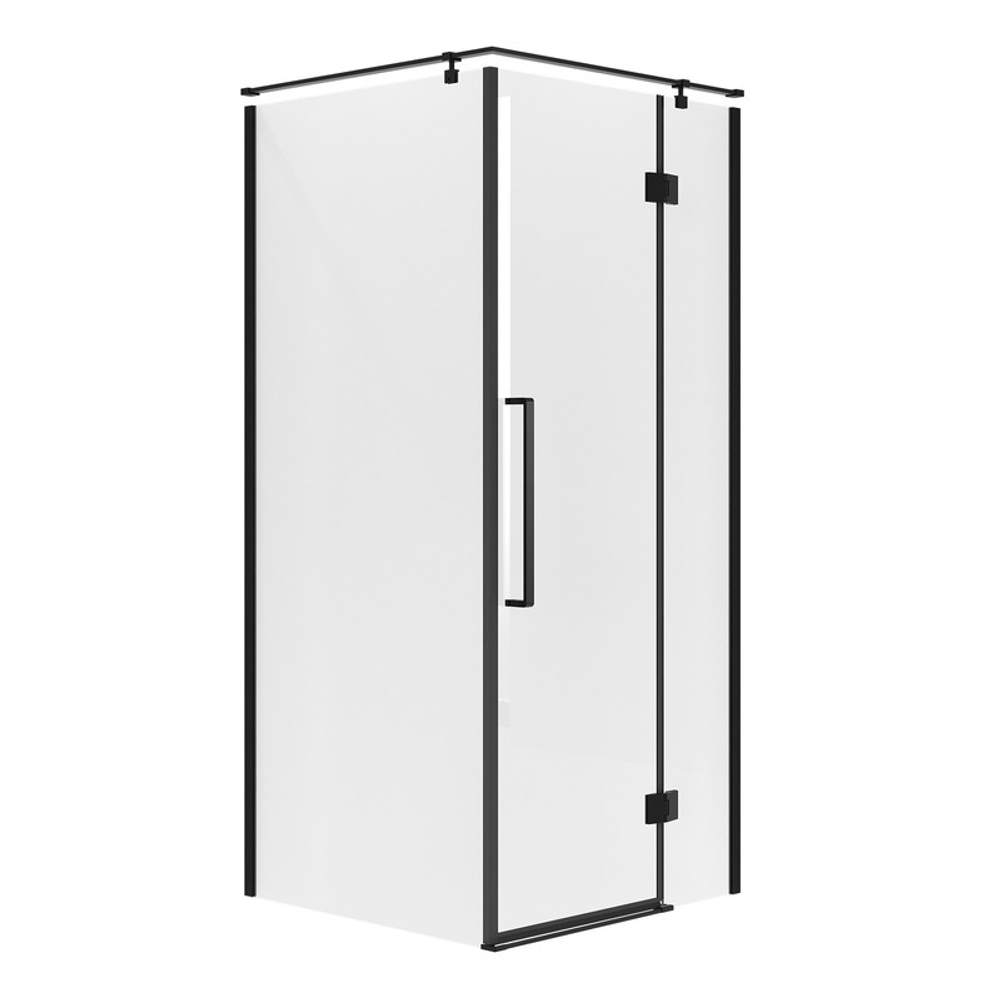 Душевое ограждение Niagara Nova NG-6832-34ВLACK (100х100х195) квадрат,черный матовый,двери распашные,стекло прозрачное,1 место