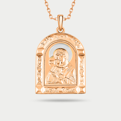 Подвеска православная из розового золота 585 пробы без вставок (арт. 3261)