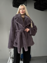 Шуба из эко меха Shubeco Asty ШП_1034 короткая пыльно-сиреневый S