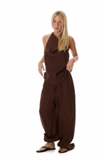 LINEN COFFEE PANTS ESME