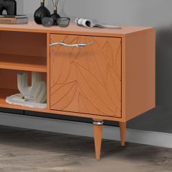 Тумба под ТВ Арт Колор leaves 155см Классик Сильвер Томленый оранжевый