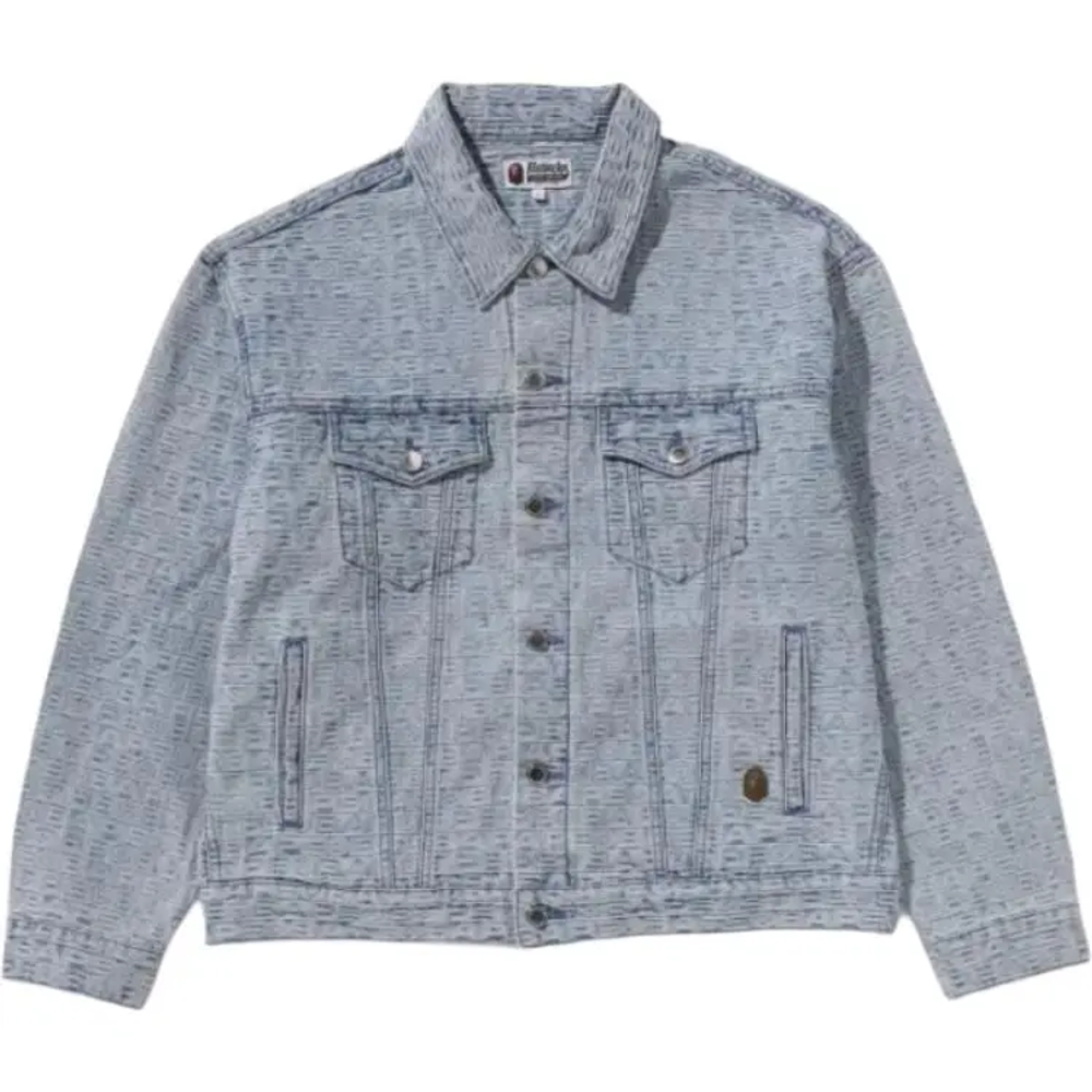 A Bathing Ape Lux Sport Pattern Jacquard 13oz Denim Trucker Куртка