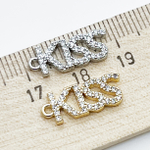 Подвеска Kiss, цвет золото, размер 18*7 мм, цена за 1 шт