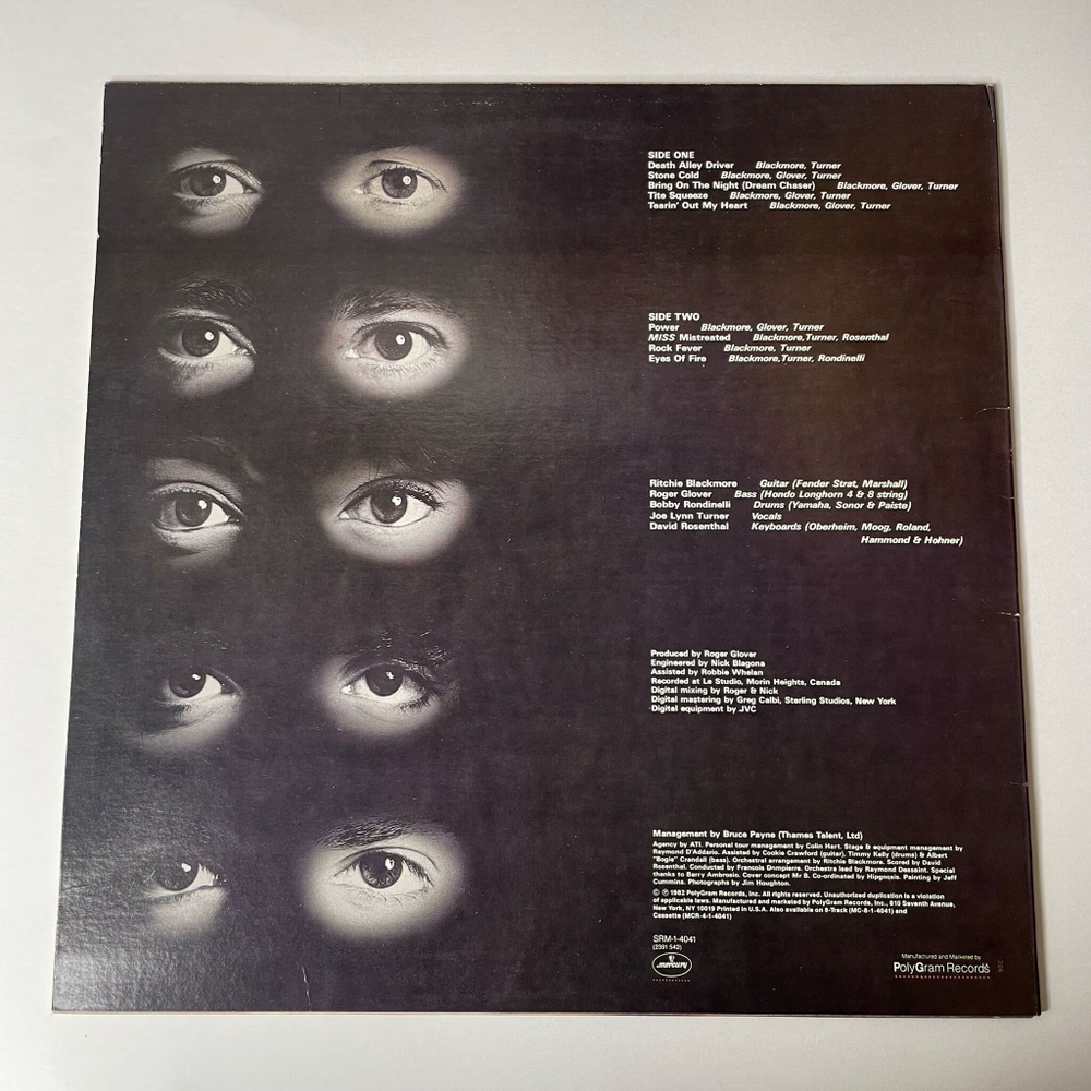 Винтажная виниловая пластинка LP Rainbow Straight Between The Eyes (USA 1982) Stone Cold