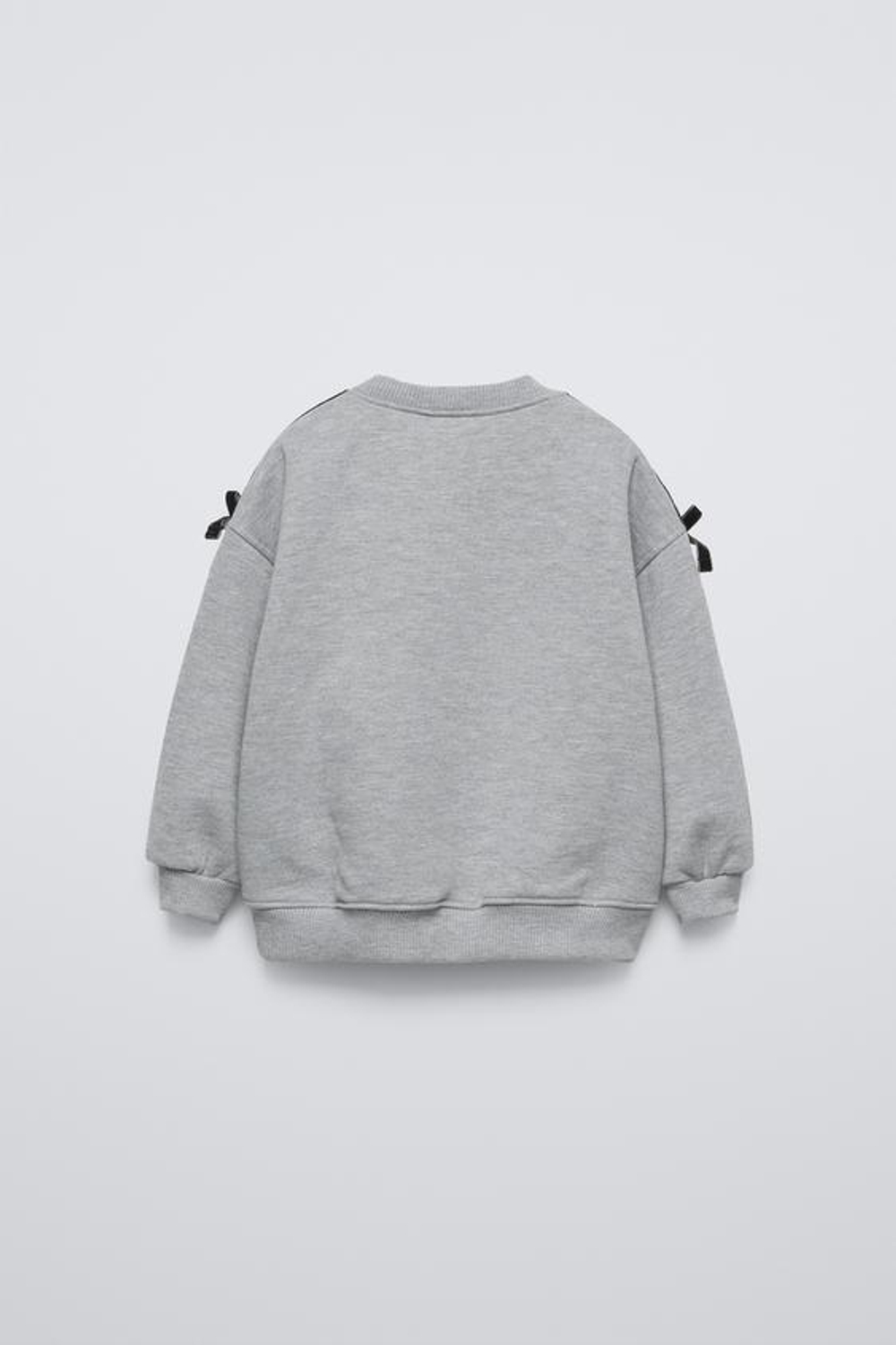 ZARA ХУДИ С РЕЛЬЕФНОЙ НАДПИСЬЮ, СЕРЫЙ С МЕЛАНЖЕВЫМ ЭФФЕКТОМ