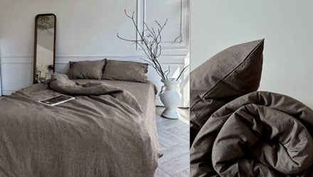 КПБ Дуэт ВАРЕНЫЙ ХЛОПОК "Коричневый меланж"