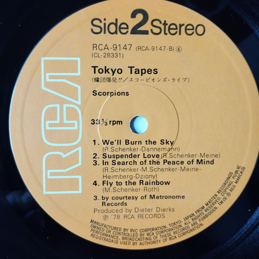 Винтажная виниловая пластинка LP Scorpions Tokyo Tapes (Japan 1978) (No Obi) Suspender Love