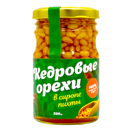 Кедровый орех в сиропе из Пихты на фруктозе / стекло / 220 гр / Солнечная Сибирь