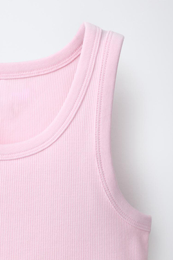 ZARA ТОП В РУБЧИК, РОЗОВЫЙ