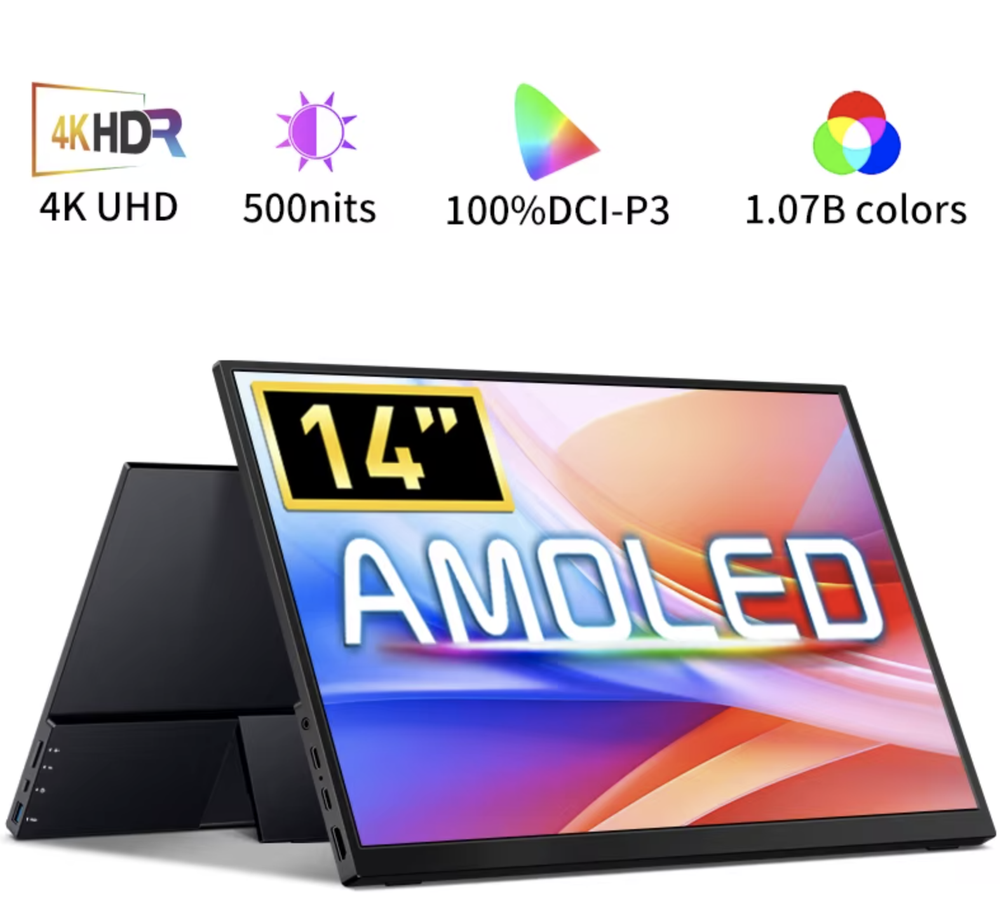 14" Портативный монитор с встроенной подставкой AU14O 4K OLED 3840x2400, 60 Гц