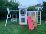 Детская площадка домик "Монако" с верандой + спортивная секция