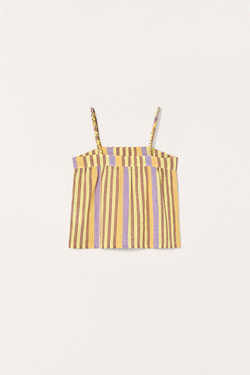 ZARA ХЛОПКОВЫЙ ТОП В ПОЛОСКУ - LIMITED EDITION, ОРАНЖЕВЫЙ/ЖЕЛТЫЙ