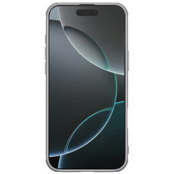Чехол серого цвета (Titanium Gray) с вырезом под лого от Nillkin для iPhone 16 Pro, серия Super Frosted Shield Pro
