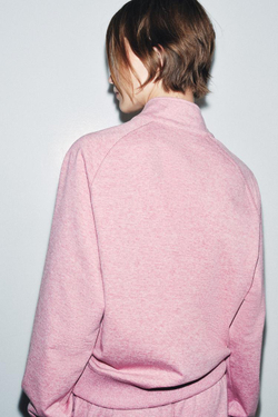 ZARA ТОЛСТОВКА НА МОЛНИИ ZA, РОЗОВЫЙ МЕЛАНЖ