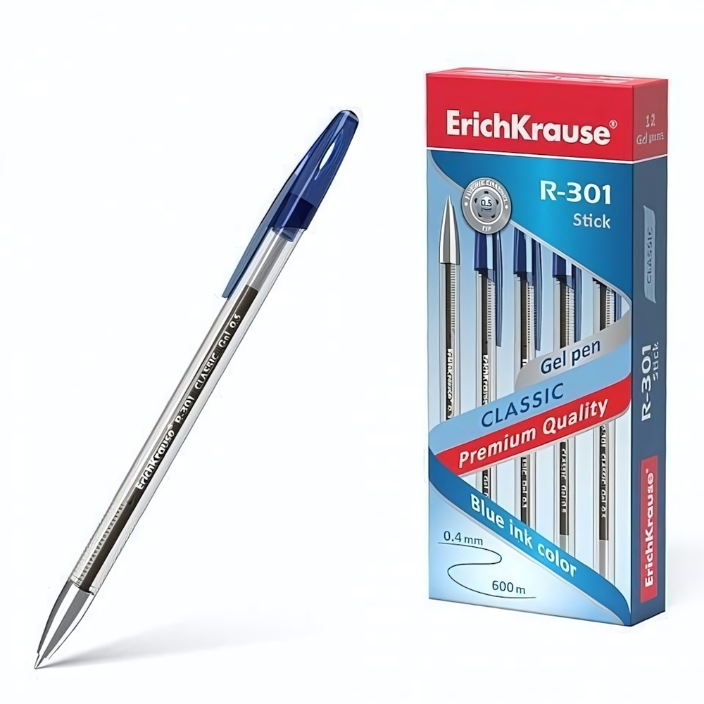 Ручка гелевая 0,5 мм, синяя "R-301 Classic Gel Stick" (ErichKrause)