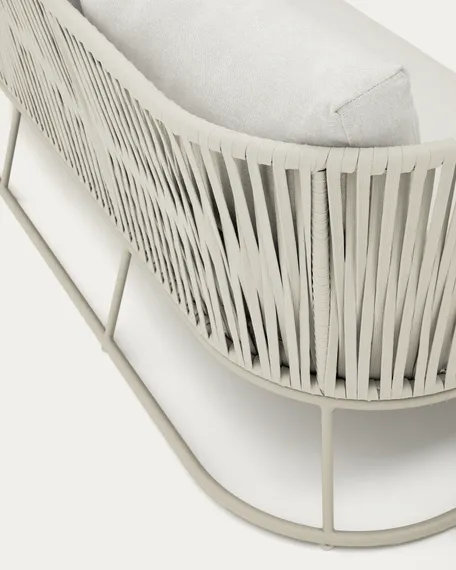 Уличный 3-местный диван Saconca из шнура и серой оцинкованной стали 189 см