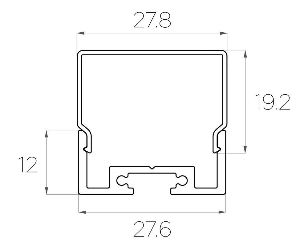 Профиль накладной алюминиевый LC-LP-1227-2 Anod