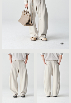 Брюки Nothomme Blue Cotton Pleated Structure Far-Infrared Heating Warm Oversized Curved Trousers 2026 Spring 5A Antibacterial Sweatpants Men