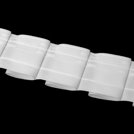 Шторная лента Oz-Is арт. 3897, правосторонние складки, коэф сборки 1:3,0, цвет белый (ширина 65 mm)